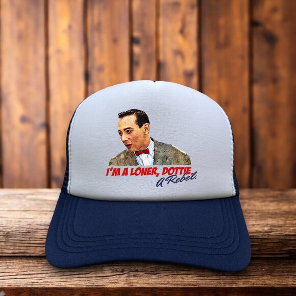 Pee Wee Herman Unisex Trucker Hat Navy I'm A Loner Dottie, A Rebel Ball Cap - Picture 1 of 4